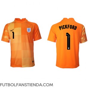 Inglaterra Jordan Pickford #1 Portero Segunda Equipación Mundial 2022 Manga Corta
